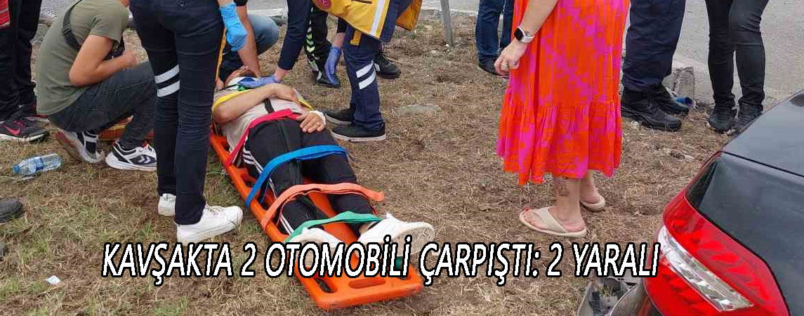 Kavşakta 2 otomobili çarpıştı: 2 yaralı