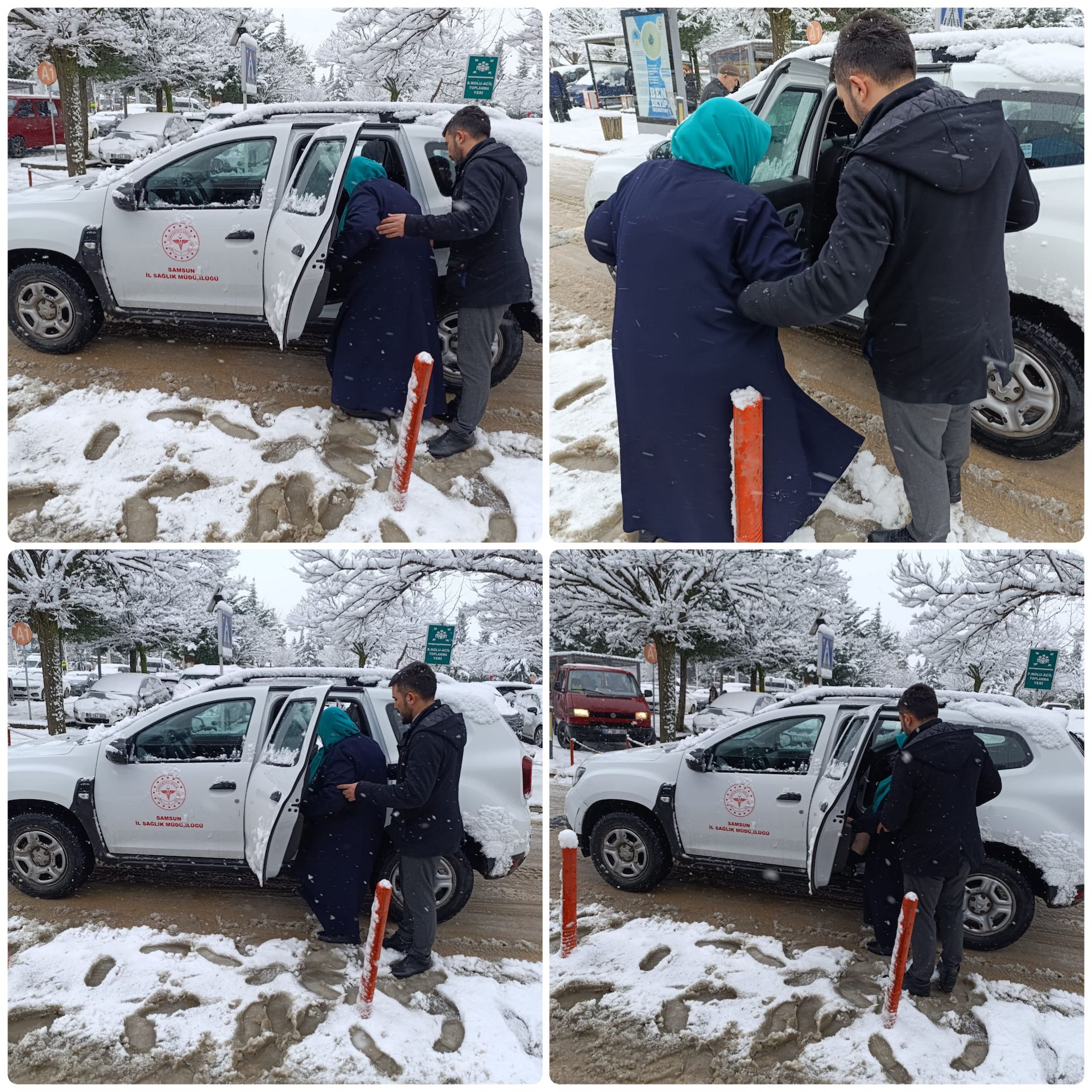 Havza İlçe Sağlık Müdürlüğü Kar Yağışı Yüzünden Mağdur Olan Vatandaşları Yalnız Bırakmıyor 