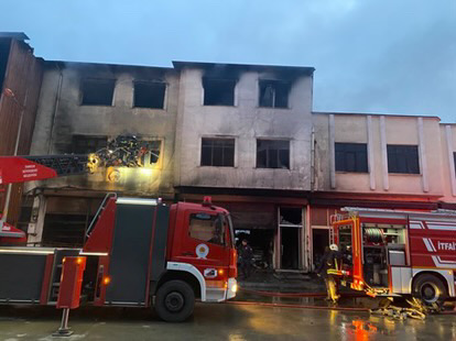Tekkeköy'de Fabrika Yangını 