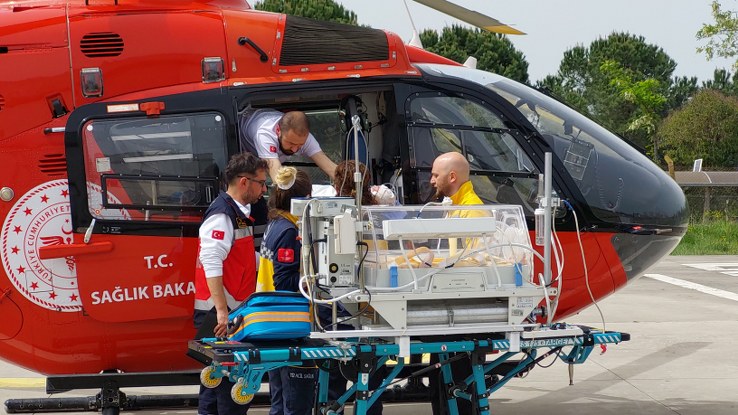 Ambulans Helikopter 8,5 Aylık Doğan Bebek için Harekwte Geçti 