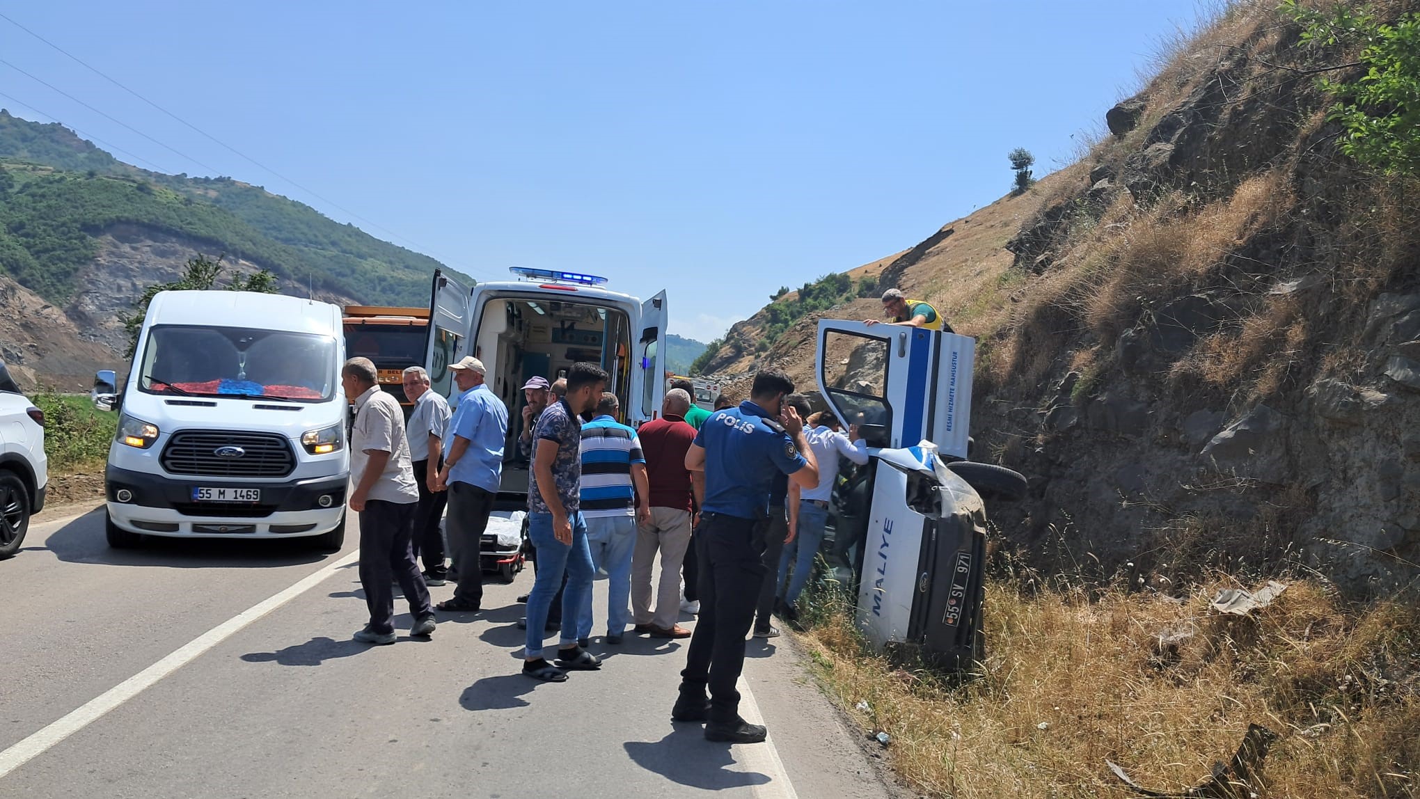 Samsun da Maliye Aracı Kaza Yaptı 