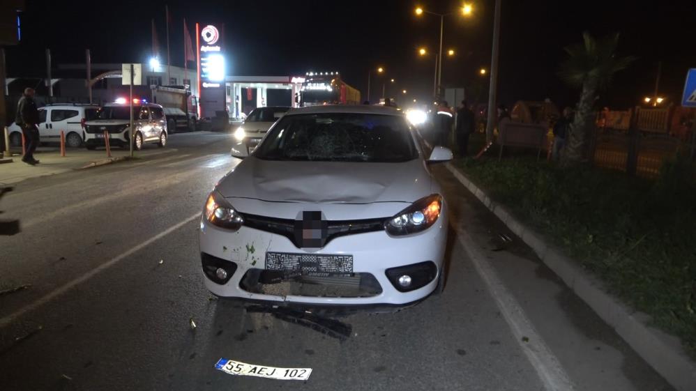Bafra'da Araç Bisiklet Sürücüsüne Çarptı 