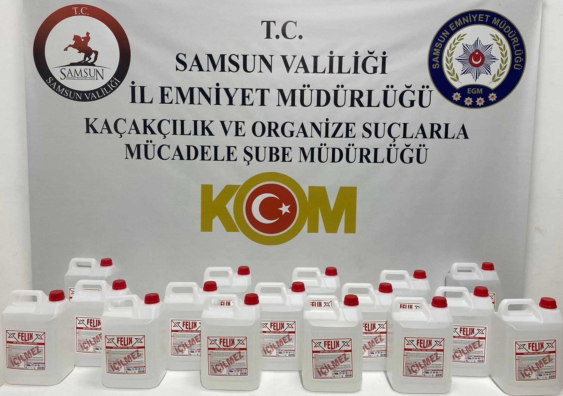 Samsun'da 80 Litre Kacak Etil Alkol Ele Geçirildi 