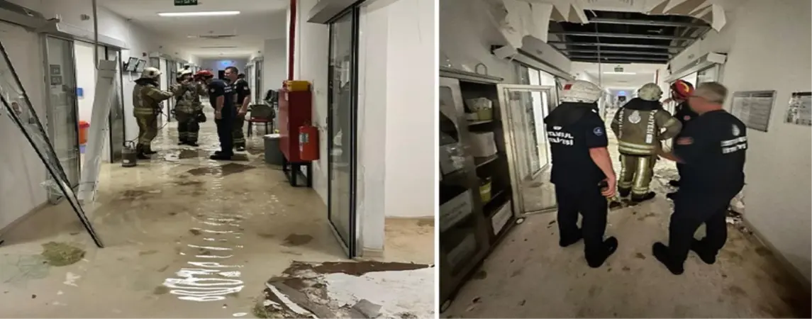 Bakırköy Prof. Dr. Murat Dilmener Acil Durum Hastanesi'nde Tavan Çöktü 