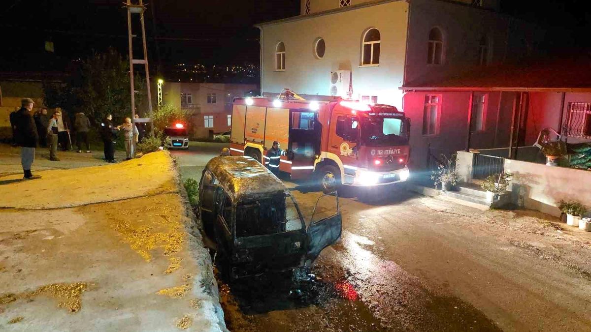 Park Halinde ki Araç Alev Aldı 