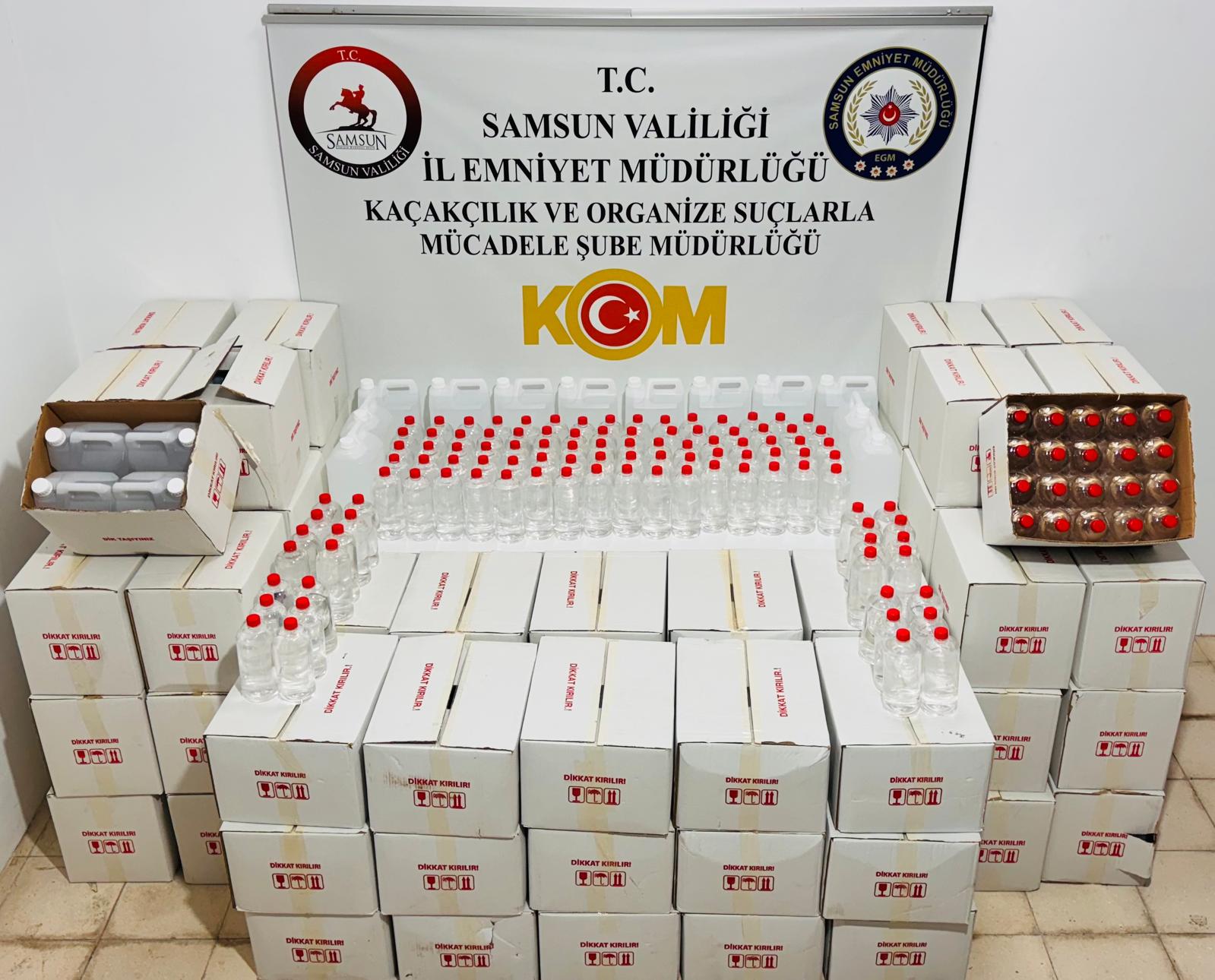 Samsun da 2 Ton Etil Alkol Ele Geçirildi 